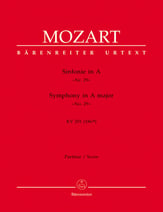 Symphony No. 29 K. 201 Orchestra Scores/Parts sheet music cover